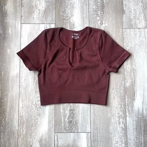 Chocolate Rib Crop Top